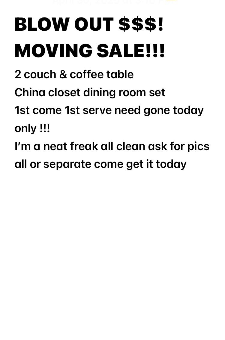 Cheap!!! Moving Sale Today Need Gone Today !!