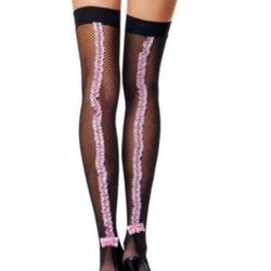 Sexy Black Fishnet Thigh High Stockings