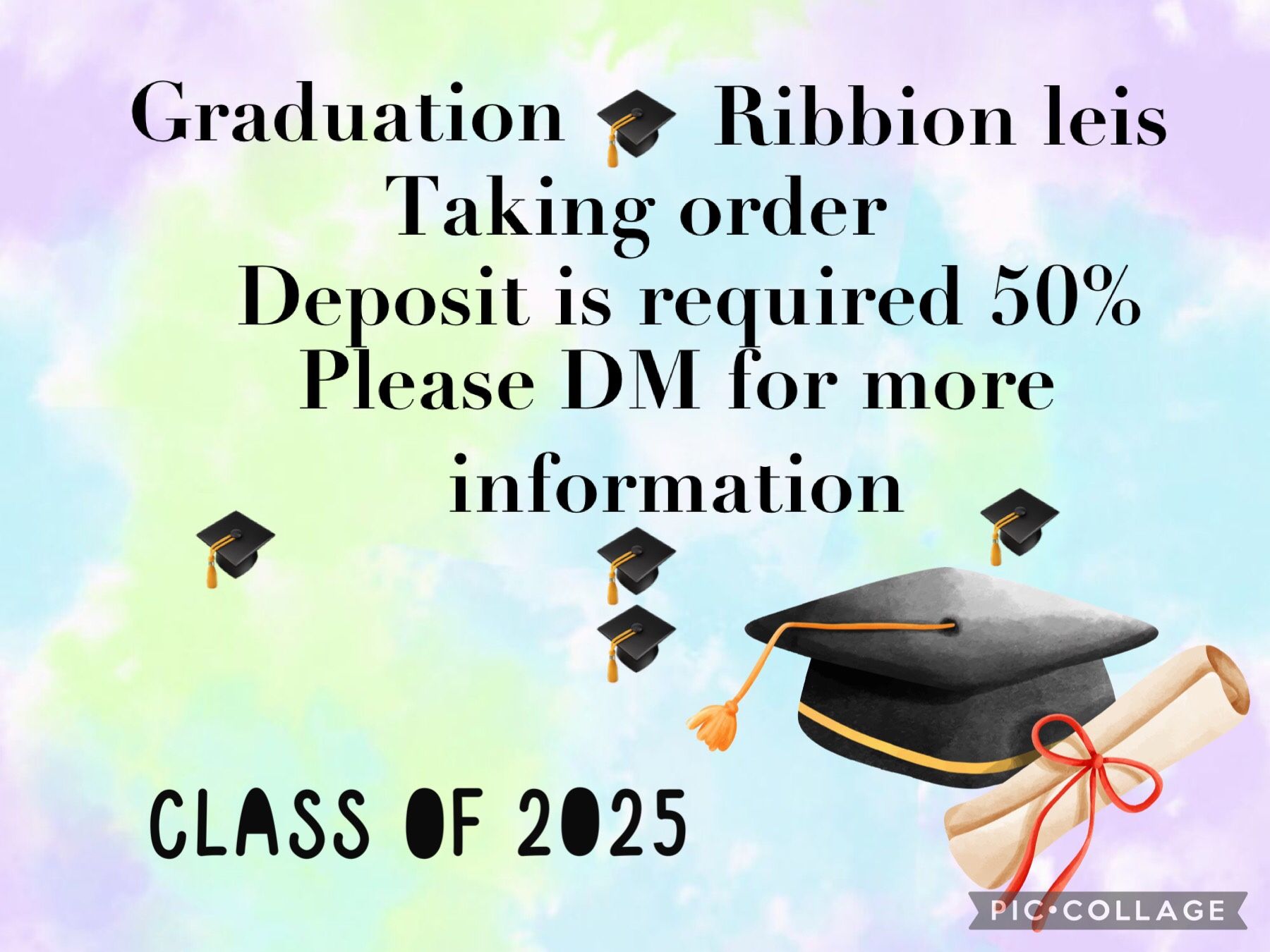 🎓🎓Graduation Ribbion Leis🎓🎓