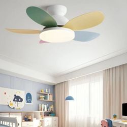 LED LIGHT CEILING FAN REMOTE CONTROL MODERN FLUSH-MOUNT FAN