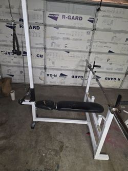 Weight Bench with Squat Rack and Barbell Home GYM
