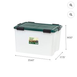 Remington® 74 Qt. Plastic Storage Bins with Sealed Lids, Clear Gasket Box, Airtight Containers 3pcs