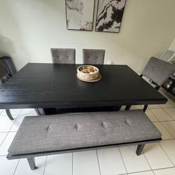 Mesa comedor para 7 personas+Aparador Gray 70" Console/Dining table for 7 people+Bridgeport Gray 70