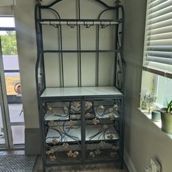 Bakers Rack/Bar And Table Wrought Iron 