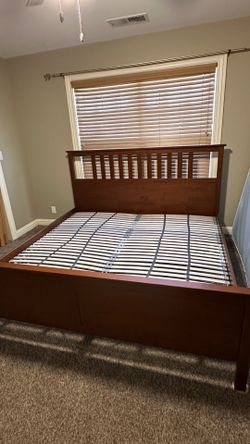 IKEA king bedframe - brown