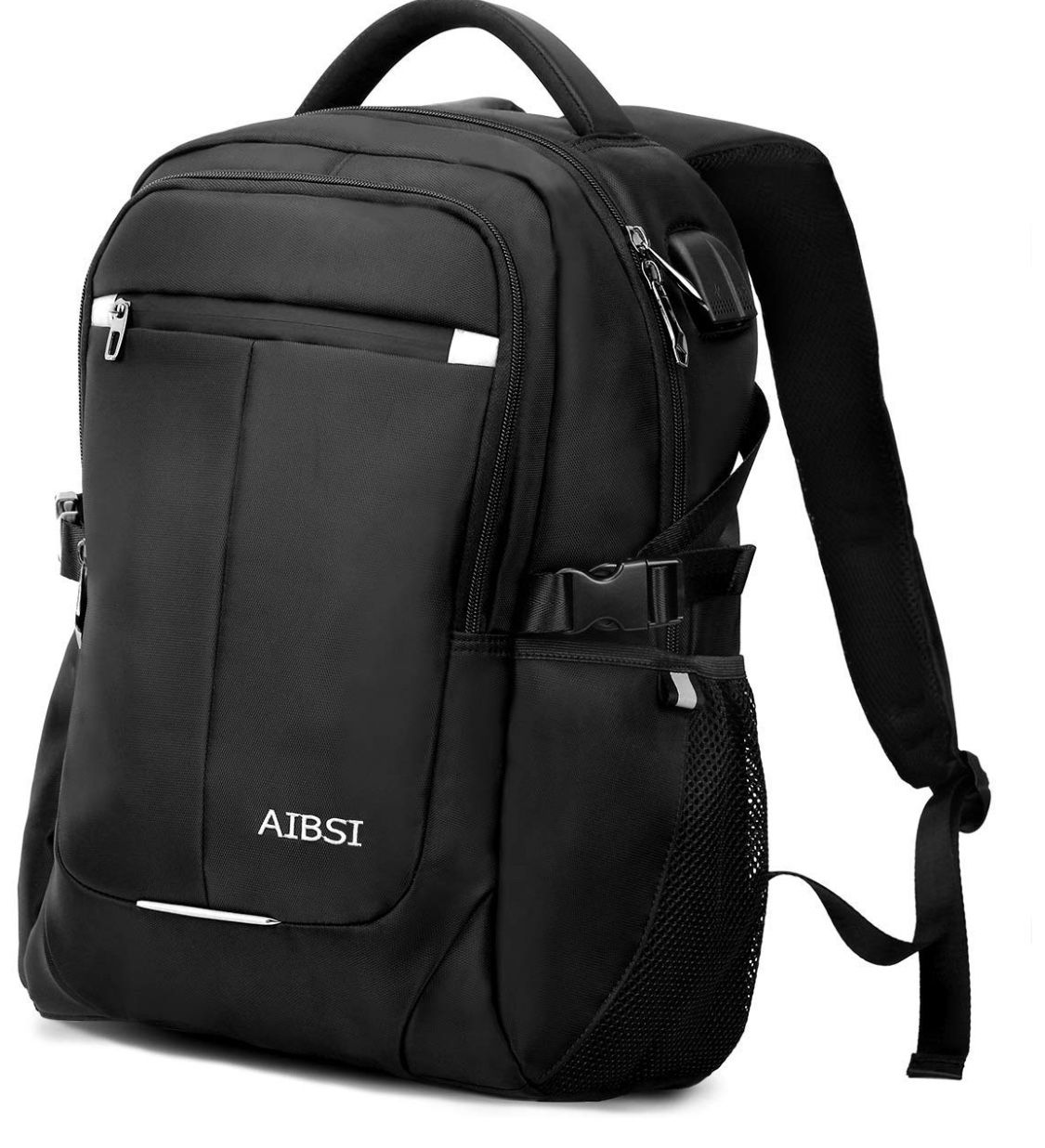 Laptop Backpack, AIBSI Anti Theft Business Backpack for Women & Men, Slim Durable Travel Computer Bag, Waterproof College School Bookbag with USB Cha