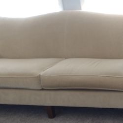 Sofia 92" Like New,  Beige Color 2 End Tables, Lamps & Sofa Table