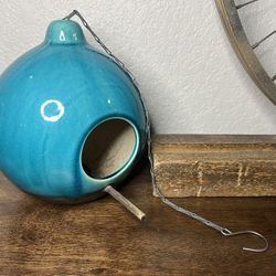 Hanging Ceramic Bird Feeder Birdhouse 