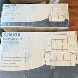 Brand new Dual Motor Power Lift Recliner for Elderly, Large Electric Lift Recliner with Massage and Heat, Cup Holders, Side Pocket, Fabric(Dark Grey) 