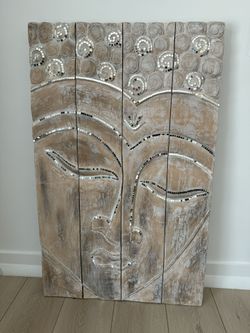 Wooden Buddha Wall Art