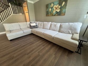 Living Spaces Oversized Sectional + Matching Chair/Ottoman