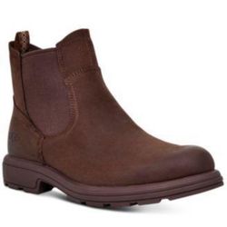 Ugg Mens Biltmore Brown Leather Chelsea Boots Shoes 8 Medium (D) BHFO 2030
