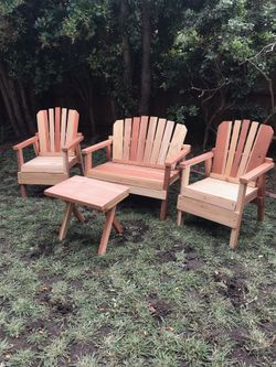 Redwood /cedar wood patio furniture sets -new