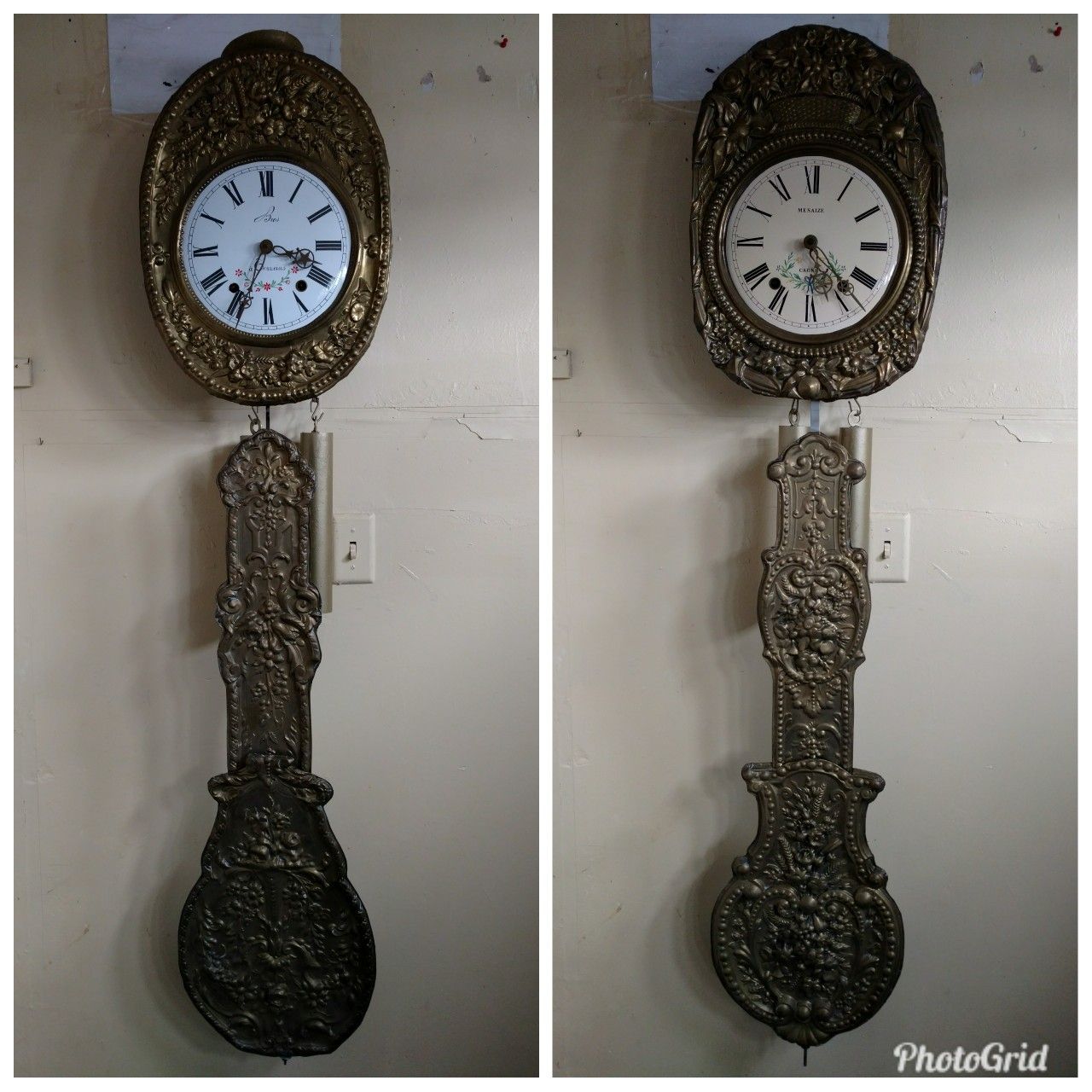 Beautiful Antique Mesaize Cagnes and Bros a Touueius Wall Clocks