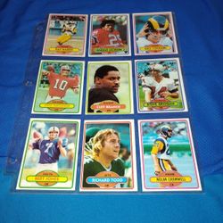 Lot Of 9 Vintage Old 1980 Football Cards - Harold Jackson, Pat Haden, Vince Farrsgsmo