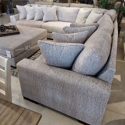 Regent Park 5 Piece L Shaped Modular Huge Sectional Couch Set With Reversible Cushions ⭐$39 Down Payment with Financing ⭐ 90 Days same as cash