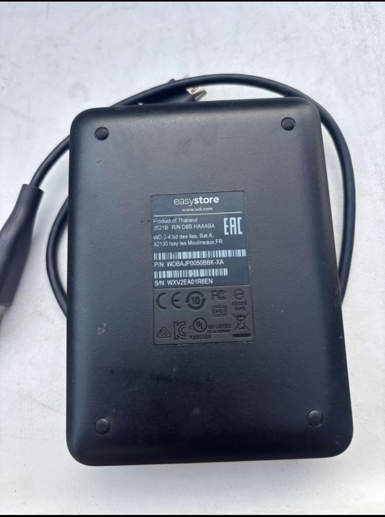 WD 5TB My Passport, Portable External Hard Drive, Black, backup software with defense against ransomware, and password protection