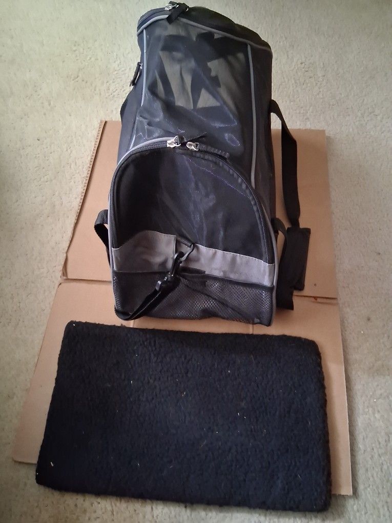 Pet compartment travel bag with leash