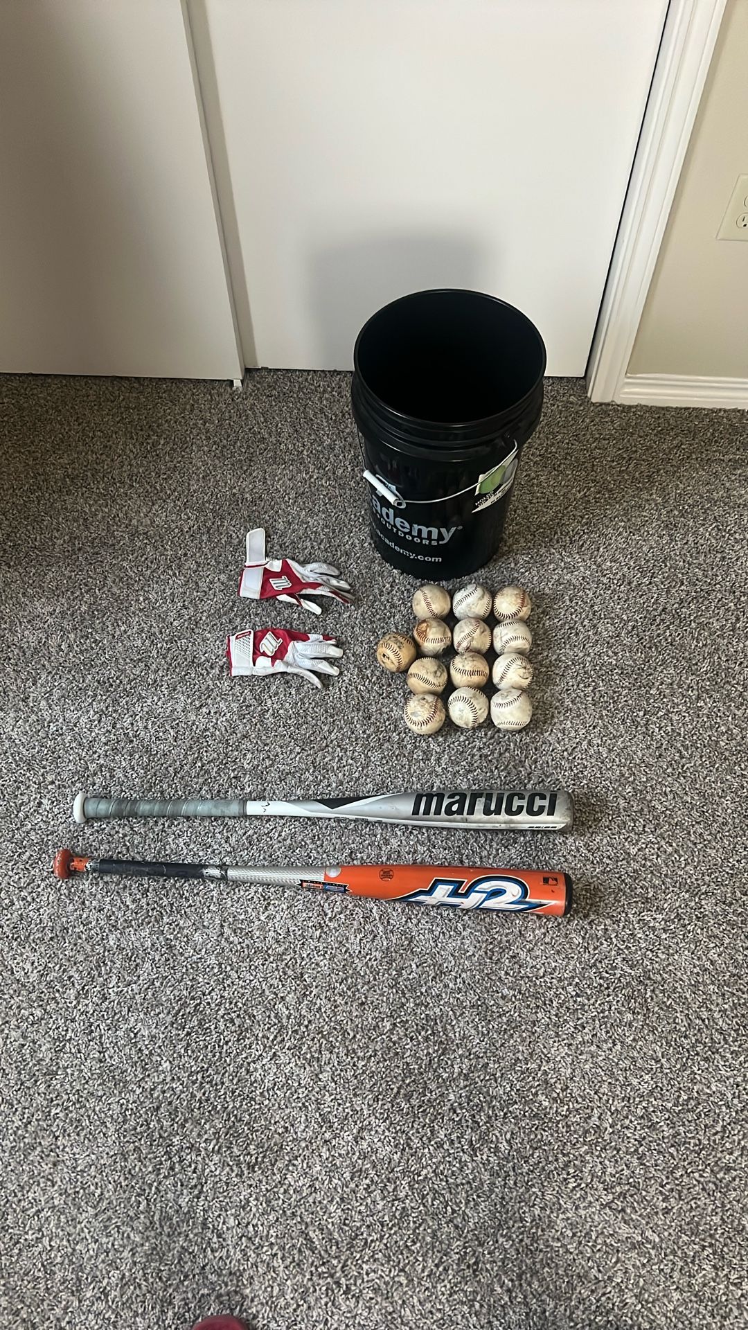 Baseball Ball With 2 Bats And Gloves