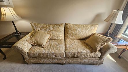 AS IS Gold Floral Sofa + 2 chairs