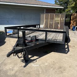 14ft X 81 In. Utility Trailer Custom 6000lb Winch New Tires 