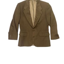 Men’s Vintage 100% Cashmere Sports Coat Blazer Olive Green
