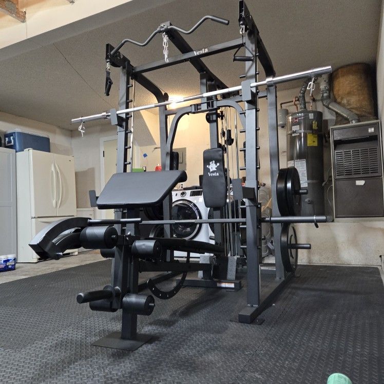 Smith Machine 2001 | Multi-Use Adj Bench | Gym Equipment | Fitness | Squat Rack | Excercise |🔴WEIGHTS AND BARBELL SOLD SEPARATELY 🔴 FREE DELIVERY 🚚