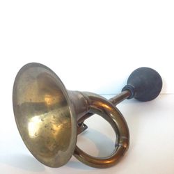 1920 Vintage Solid Brass Car Horn w/Bulb 1920s Model T Two Unit Both Need New Ballast ! $75