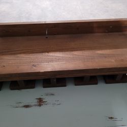 Wood Floating Shelves With Wine Glass Holder