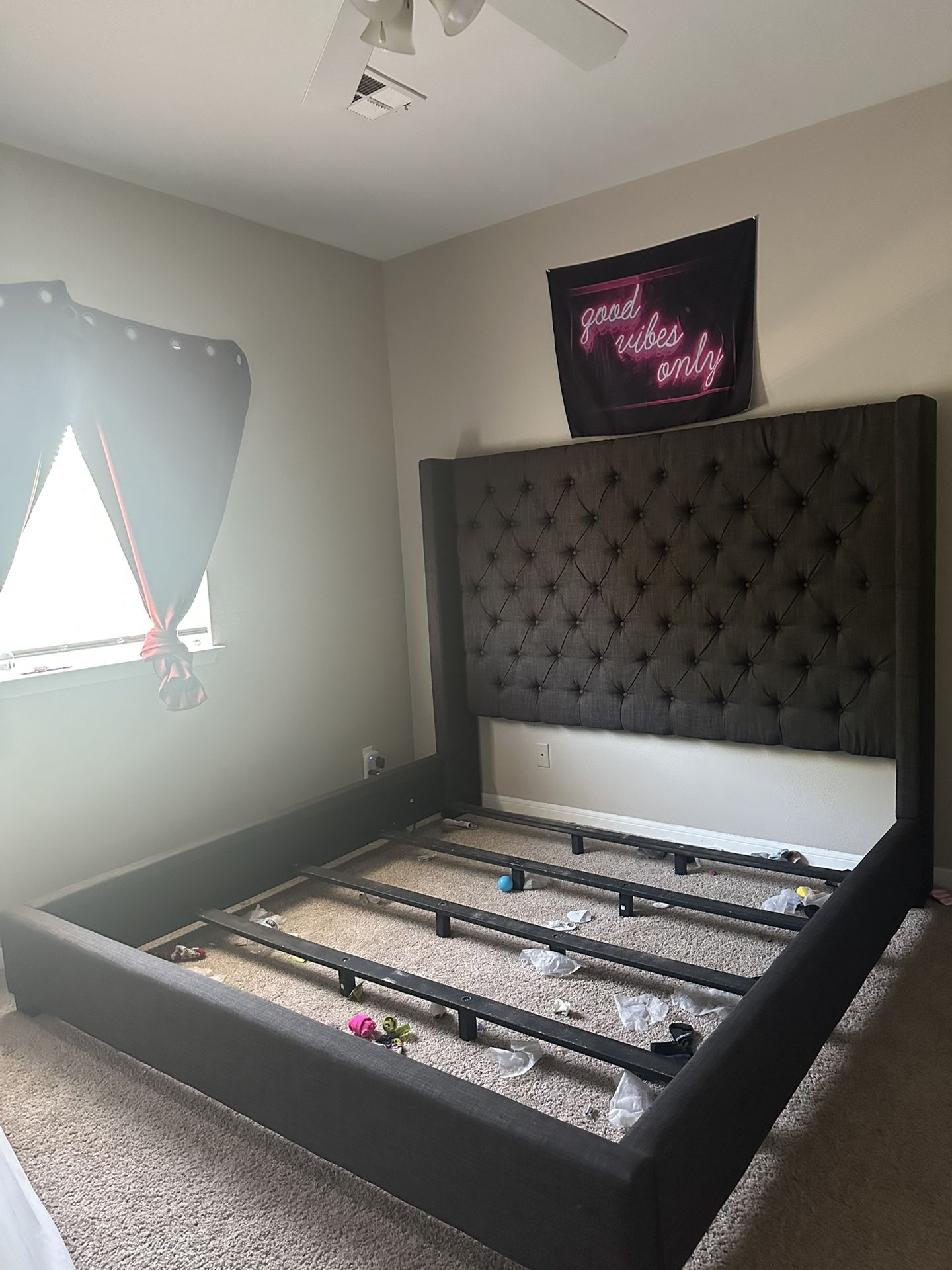 Dark Grey Bed Frame