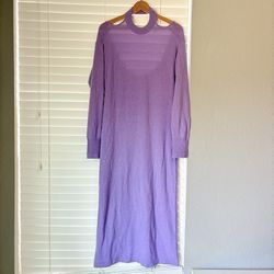 Maria McManus Lilac Sweater A-line Midi Dress Blackless Long Sleeve Women Size L