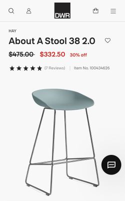 HAY AAS 38 Bar Stool by Hee Welling - Dusty Blue (Barely Used)
