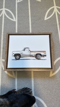 Truck Watercolor Printed Framed Picture