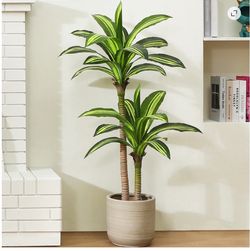 4ft fake Dracaena tree in black pot