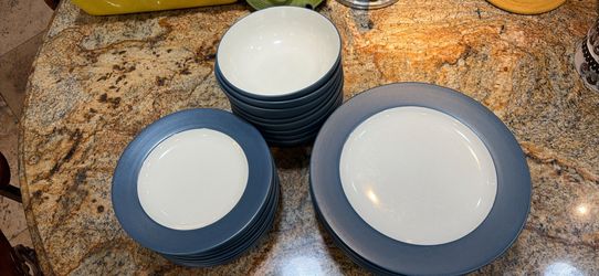 29-Piece Blue & White Dinnerware Set - $40