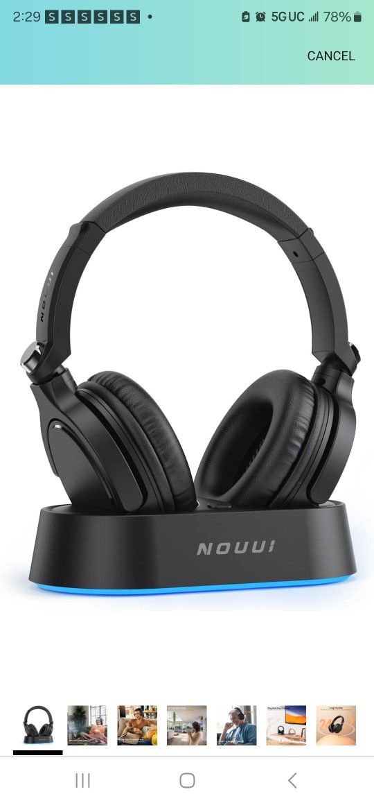 Wireless Headphones TV Headphones Wireless, Over ear Bluetooth Headset
for TV Watching for Seniors with Transmitter Charging Base No Audio Delay HIFI 