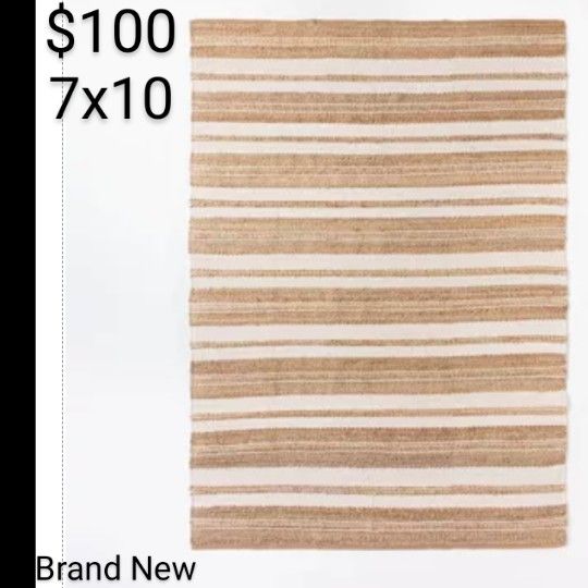 Brand New Riverton 7x10 Striped Jute Wool Threshold & Studio Mc Gee 