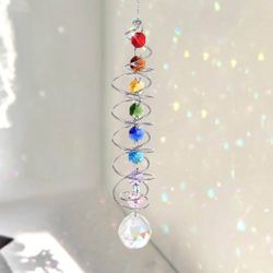 Swirly, Twinkling Diamond Gemstone Sun Catcher
