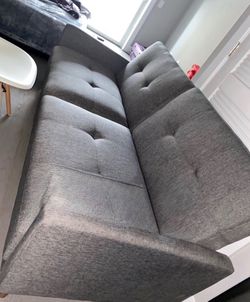 Gray Tufted Fabric Sofa