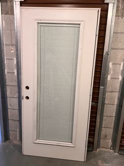 36x80 fiberglass impact door with frame and mini blinds