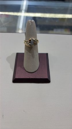 Gold-Tone Ring with Stone Cluster