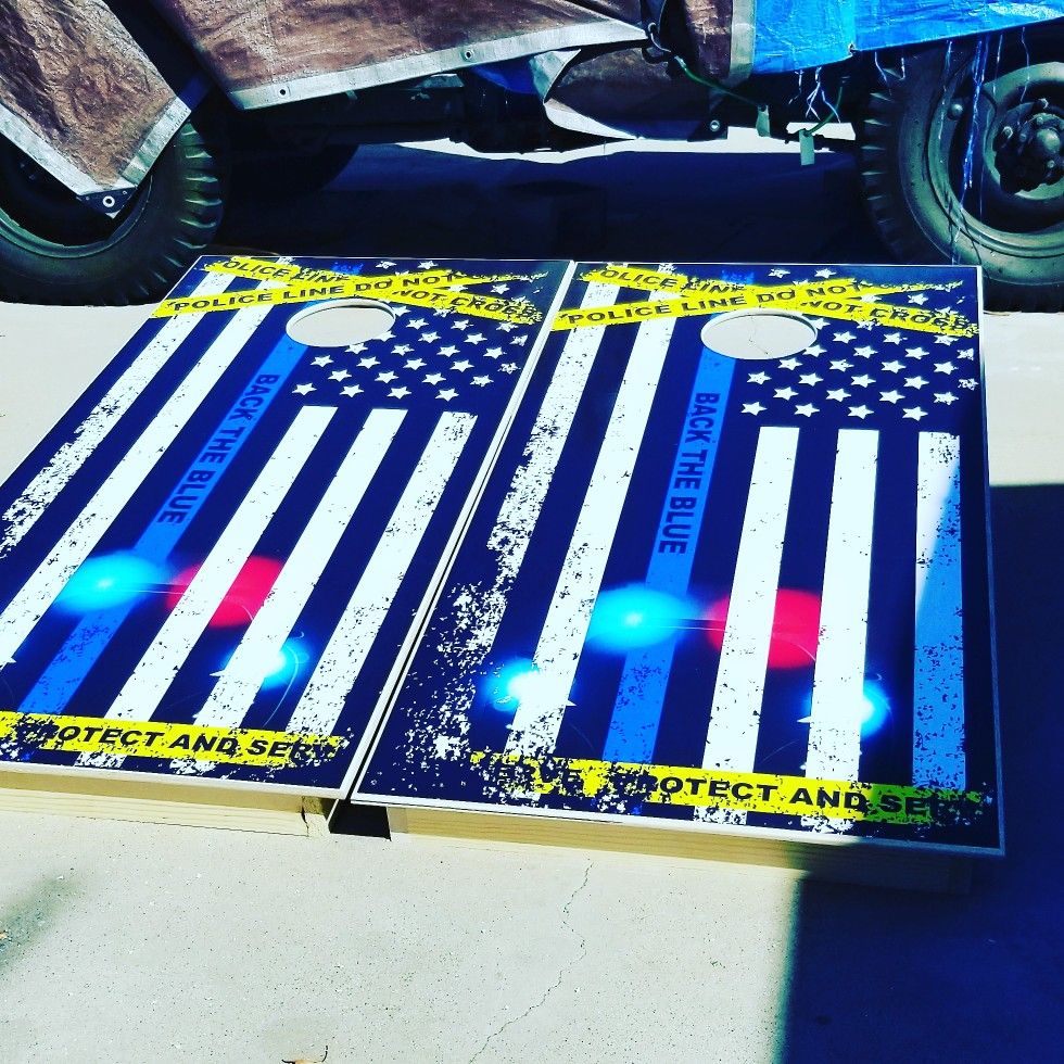 Police cornhole boards