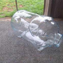 LARGE PIG GLASS JAR  "THIS LITTLE PIG WENT TO MARKET "  LIBBEY  5 GALLON CARBOY PIGGY  $50 BUCKS 