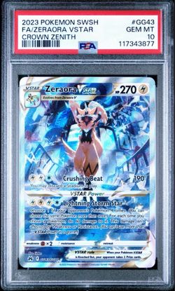 2023 Pokemon SWSH Crown Zenith #GG43 FA Zeraora VSTAR GEM MT PSA 10 💎