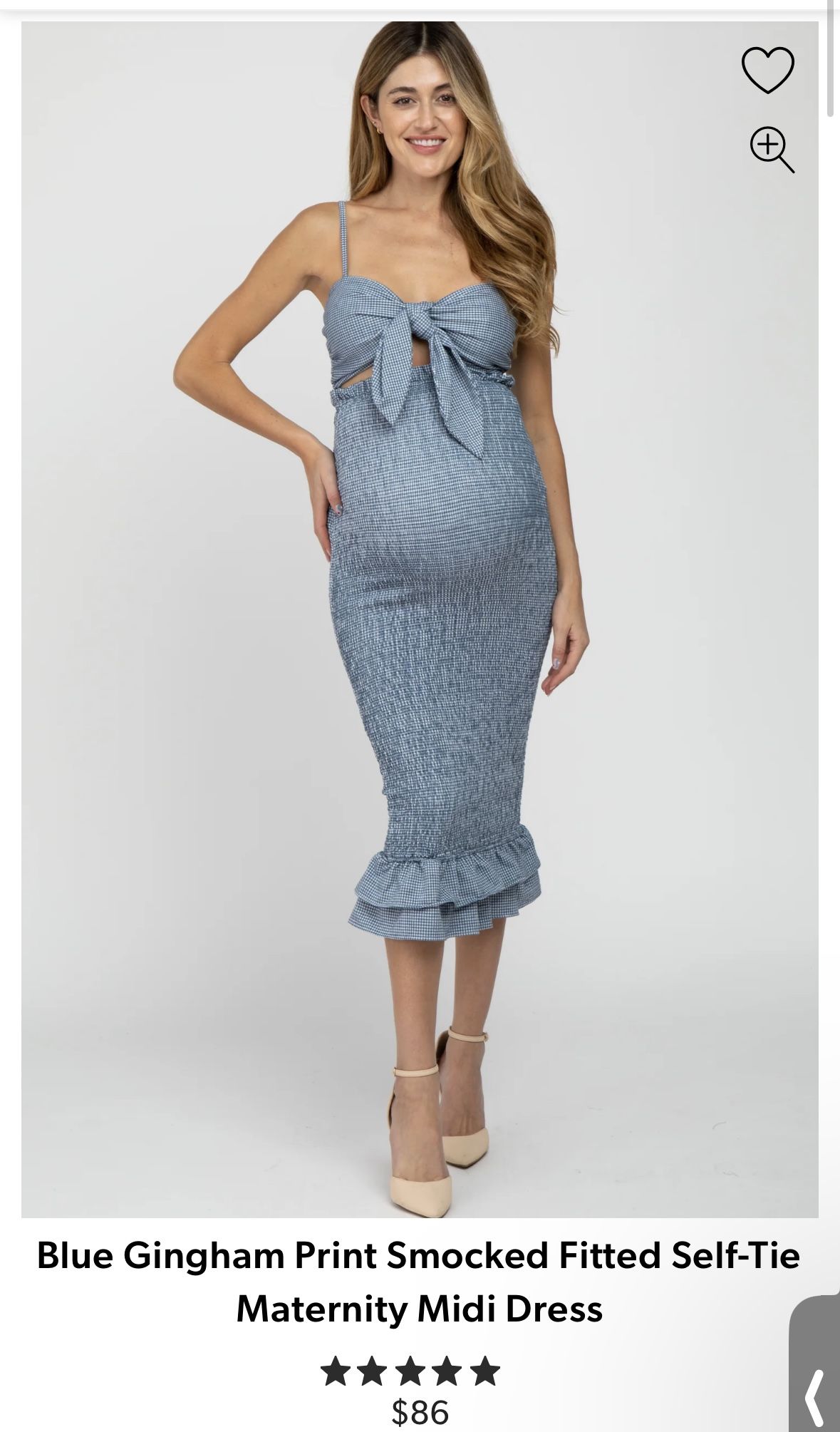 Blue Maternity Midi Dress