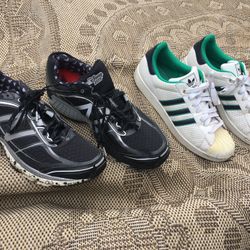 Very nice Adidas and new balance running shoes size 12 only $30 each