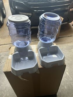 Small Amazon Basics Self Feeder and Waterer