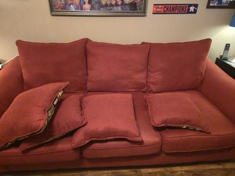 Crimson colored couch