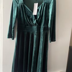 Green Velvet Dress