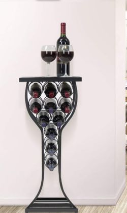 Mini wine stand with faux black marble top